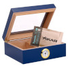 Capri Glasstop Humidor Supreme, Tempered Glass Top, Blue 